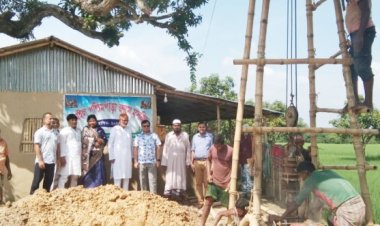 প্রকল্প পরিদর্শনে জেলা পরিষদ চেয়ারম্যান বীর মুক্তিযোদ্ধা রুহুল আমিন