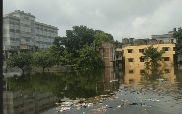 চাঁপাইনবাবগঞ্জে বেলেপুকুরবাসী জলাবদ্ধতায় ভোগান্তি