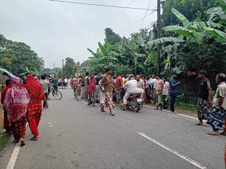 শিবগঞ্জে ট্রাকের চাকায় পিষ্ট হয়ে মোটরসাইকেল চালক নিহত