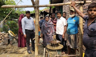 বরেন্দ্র অঞ্চলে পানির পাম্প স্থাপনে বিশুদ্ধ পানি পাচ্ছে ৩০০ পরিবার