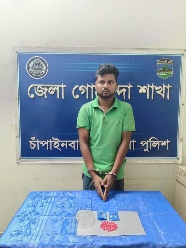 চাঁপাইনবাবগঞ্জে ডিবির অভিযানে ইয়াবাসহ এক যুবক আটক