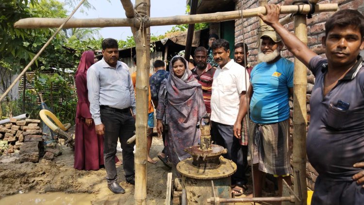 বরেন্দ্র অঞ্চলে পানির পাম্প স্থাপনে বিশুদ্ধ পানি পাচ্ছে ৩০০ পরিবার