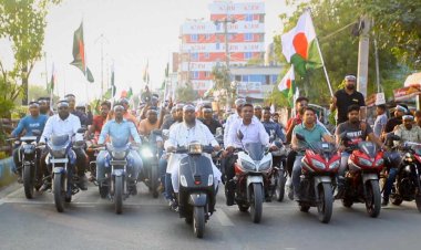 যুবলীগের প্রতিষ্ঠাবার্ষিকীতে পাঁচ শতাধিক মটরসাইকেল শোভাযাত্রা