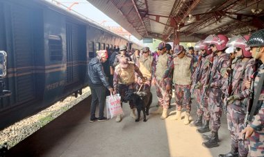 চাঁপাইনবাবগঞ্জে ট্রেনে তল্লাশিতে বিজিবির ডগ স্কোয়াড