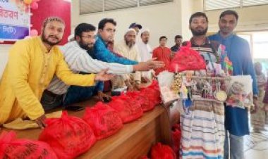 শিবগঞ্জে ১০০টি পরিবারের মধ্যে ঈদসামগ্রী বিতরণ