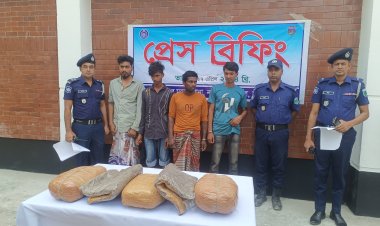 চাঁপাইনবাবগঞ্জে পৃথক দুটি অভিযানে ৮ কেজি গাঁজাসহ ৪ জন আটক