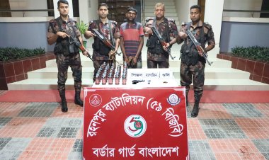 সোনা মসজিদ সীমান্তে বিদেশি অস্ত্র ও মাদসহ একজন গ্রেফতার