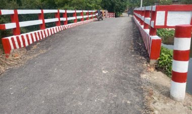 নওগাঁর বদলগাছীতে নামমাত্র বিটুমিন দিয়ে রাস্তা সংস্কারের অভিযোগ