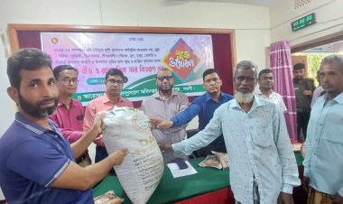 নিয়ামতপুরে কৃষকের মাঝে বিনামূল্যে বীজ ও রাসায়নিক সার বিতরণ