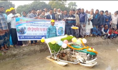 গোমস্তাপুরে সমলয় পদ্ধতিতে ধান চাষের উদ্বোধন