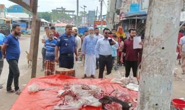 দুমকীতে অসুস্থ গরুর মাংস বিক্রির দায়ে মালিকসহ ব্যবসায়ীকে জরিমানা