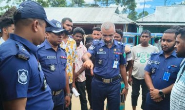 চুনারুঘাটে নির্মম হত্যাকান্ড: ঘটনাস্থল পরিদর্শনে পুলিশ সুপার
