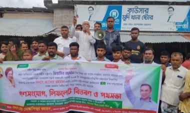 সাপাহারে বিএনপির ৩১ দফা কর্মসূচি বাস্তবায়নের লক্ষ্যে লিফলেট বিতরণ