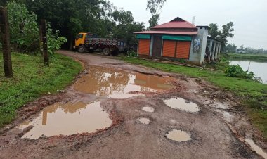 ‎নবীগঞ্জের পাঞ্জারাই-গুমগুমিয়া রাস্তার বেহাল দশা-জনদুর্ভোগ চরমে