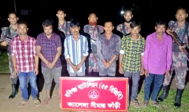 চুনারুঘাট সীমান্তে ৬ বাংলাদেশী আটক