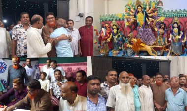 ভোলাহাটে দুর্গাপূজা মণ্ডপ পরিদর্শন ও আর্থিক সহায়তা করলেন এ্যাড:নুরুল ইসলাম সেন্টু