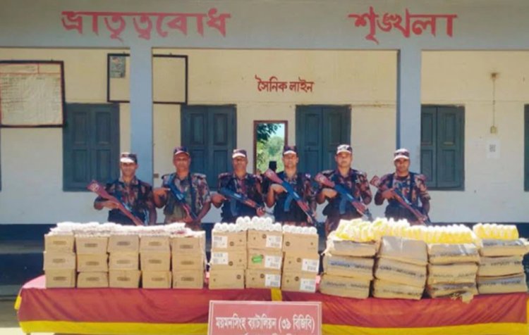 শেরপুর সীমান্তে ভারতীয় কসমেটিক্স মাদক জব্দ