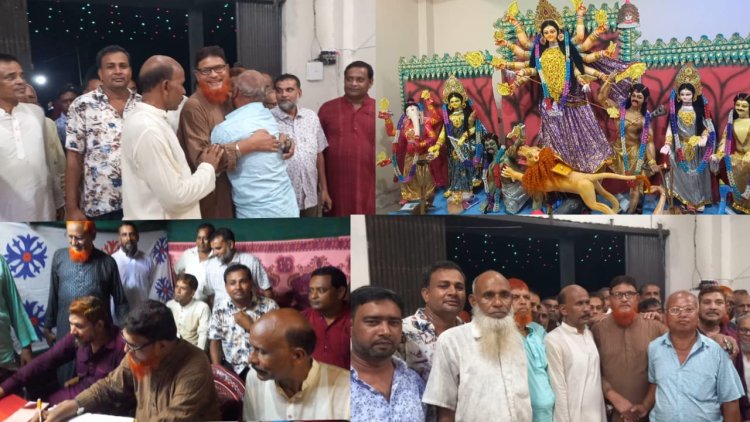 ভোলাহাটে দুর্গাপূজা মণ্ডপ পরিদর্শন ও আর্থিক সহায়তা করলেন এ্যাড:নুরুল ইসলাম সেন্টু