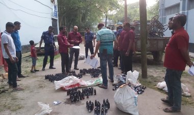 চাঁপাইনবাবগঞ্জে বিপুল পরিমাণ মাদকদ্রব্য ধ্বংস