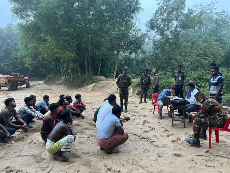চুনারুঘাটে অবৈধ বালু উত্তোলনের দায়ে ১৪ জনের কারাদণ্ড