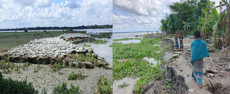 ‎নদীর ক্ষুধায় গ্রাস বাহেরচর দুমকীতে ভূমিহারা মানুষের আজাহারী