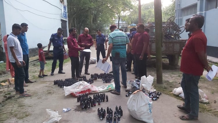 চাঁপাইনবাবগঞ্জে বিপুল পরিমাণ মাদকদ্রব্য ধ্বংস