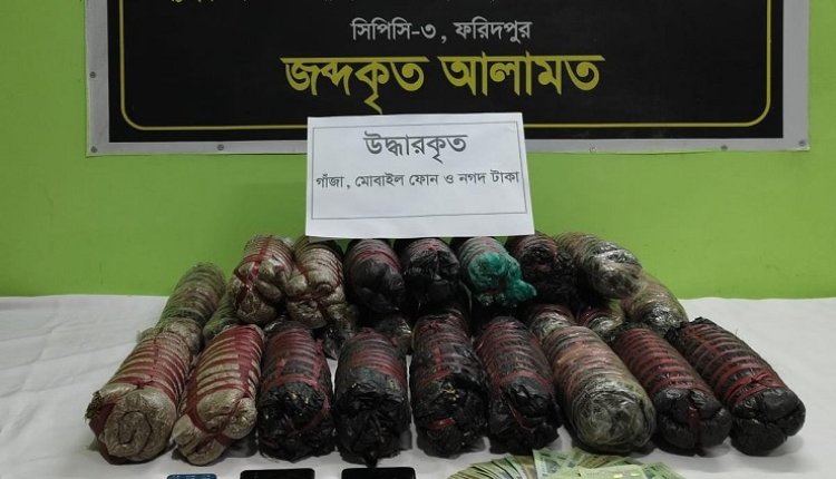 ফরিদপুরে গাঁজাসহ দুই মাদক কারবারি গ্রেফতার
