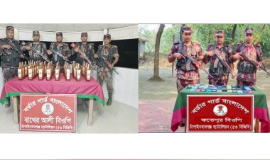 চাঁপাইনবাবগঞ্জ সীমান্তে ভারতীয় মদ ও মোবাইল ফোন জব্দ