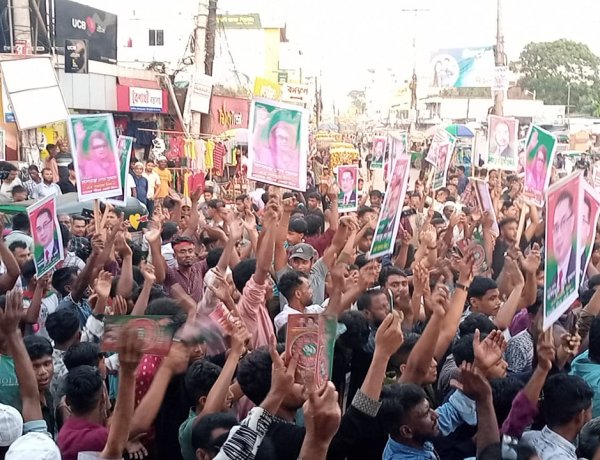 ‎হবিগঞ্জ-১ নবীগঞ্জ-বাহুবল আসনে শেখ সুজাতের পক্ষে বিএনপির গণমিছিল