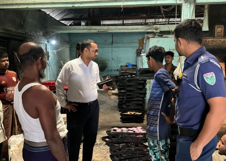 নবীগঞ্জে অস্বাস্থ্যকর খাবার প্রস্তুতের অভিযোগে দুই বেকারিকে জরিমানা