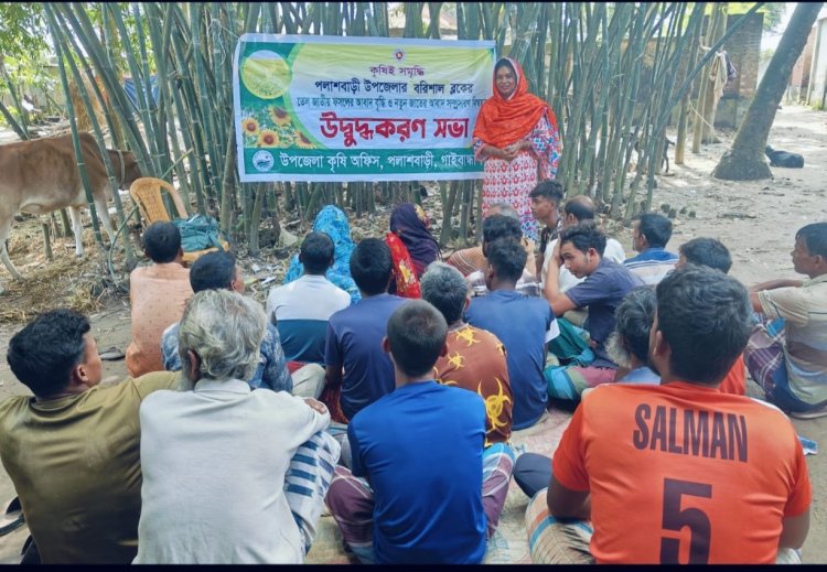 পলাশবাড়ীর বরিশাল ব্লকে তেল ফসলের আবাদ বৃদ্ধির জন্য উদ্ধুদ্ধকরণ সভা