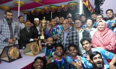 পবিপ্রবি ফুটবল টুর্নামেন্টে চ্যাম্পিয়ন ফিশারিজ অনুষদ