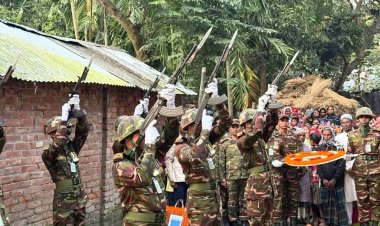 সুদানে সন্ত্রাসী ড্রোন হামলায় শহীদ সেনা সদস্য সবুজ মিয়া  নিজগ্রামে রাষ্টীয় মর্যাদায় দাফন সম্পন্ন 