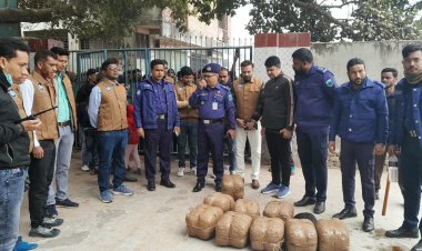 নওগাঁয় বিপুল পরিমাণ গাঁজা ও মদসহ দুইজন আটক