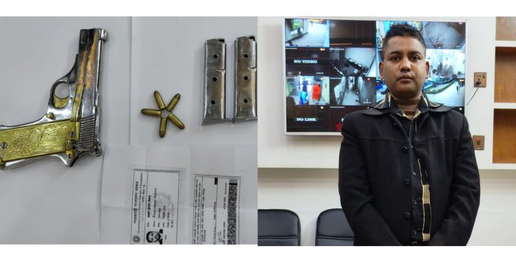 চাঁপাইনবাবগঞ্জে বিদেশি পিস্তল,ম্যাগাজিন,গুলিসহ একজন গ্রেফতার