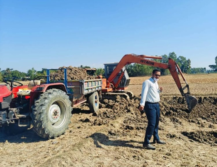 নবীগঞ্জে অবৈধভাবে কৃষিজমি থেকে মাটি কাটার দায়ে জরিমানা