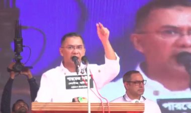 সিলেটে বিএনপির নির্বাচনী জনসভায় যোগ দিয়েছেন তারেক রহমান