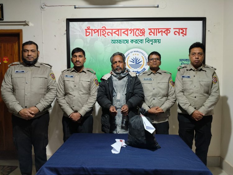 চাঁপাইনবাবগঞ্জে গাঁজাসহ মাদক ব্যবসায়ী গ্রেফতার