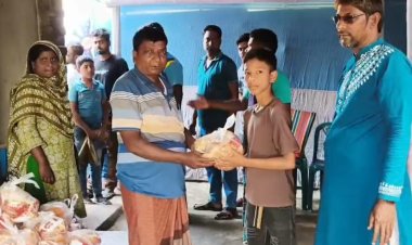 শিবগঞ্জ পৌরসভায় নিজ অর্থে ৪০০টি পরিবারের মাঝে সেমাই-চিনি বিতরণ