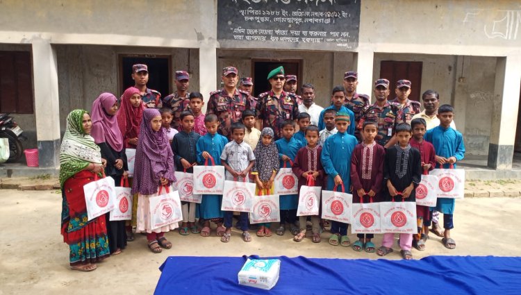 চাঁপাইনবাবগঞ্জে এতিমদের মাঝে ৫৯ বিজিবি’র ঈদ উপহার বিতরণ