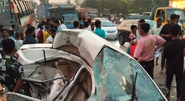 বুড়িচংয়ে বাস–প্রাইভেটকার সংঘর্ষে নিহত-৫