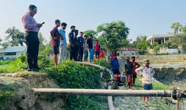 বুড়িচংয়ে অবৈধ মাটি কাটায় ড্রেজার ও পাইপ বিনষ্ট
