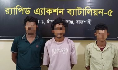 চাঁপাইনবাবগঞ্জে বিপুল পরিমাণ গাঁজাসহ তিনজন আটক