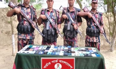 শিবগঞ্জ সীমান্তে ২৮ লাখ টাকার ভারতীয় মোবাইল জব্দ