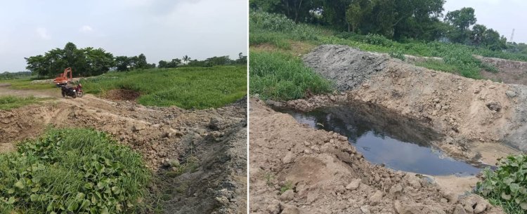 গণমাধ্যমে সংবাদ প্রকাশের পর বুড়িচংয়ে খালের অবৈধ বাঁধ অপসারণ