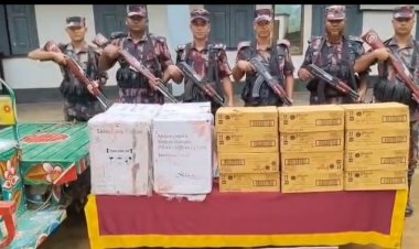 শেরপুর সীমান্তে বিপুল পরিমাণ ভারতীয় প্রসাধনী সামগ্রী জব্দ