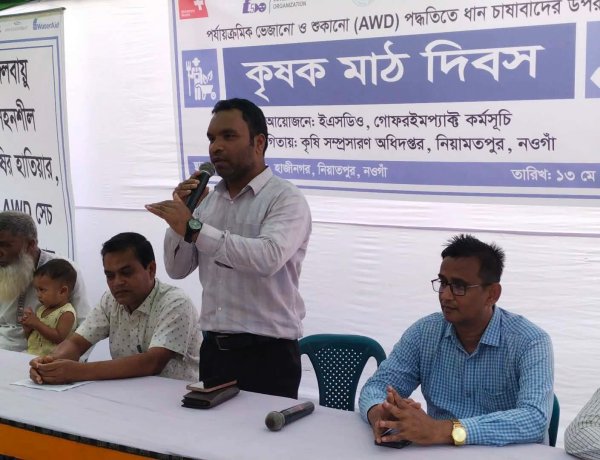 নিয়ামতপুরে AWD পদ্ধতিতে ধান চাষাবাদের উপর কৃষক মাঠ দিবস 