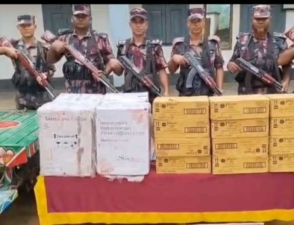 শেরপুর সীমান্তে বিপুল পরিমাণ ভারতীয় প্রসাধনী সামগ্রী জব্দ