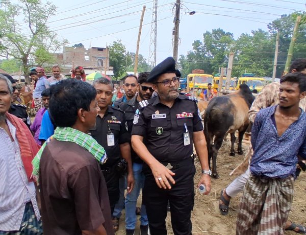 নিবিঘ্নে চলছে গরু-ছাগলের হাটে বেচা-কেন- র‌্যাব কমান্ডারের পরির্দশন
