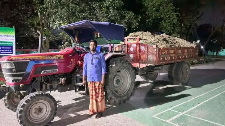 চাঁপাইনবাবগঞ্জে পদ্মা নদীতে অবৈধ মাটি উত্তোলনের দায়ে ট্রাক্টরসহ আটক-১